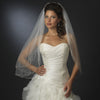 Double Layer Elbow Length Scalloped Edge with Bugle Beads Bridal Wedding Veil 1504 E