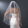 Beaded Single Layer Elbow Length Bridal Wedding Veil (30" long x 71" wide) White or Ivory Bridal Wedding Veil 1523