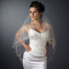Double Layer Fingertip Length Floral Scalloped Corded Bugle Beaded Edge Bridal Wedding Veil 1661 F