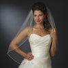 Single Layer Fingertip Length Bridal Wedding Veil with Pearl & Beaded Edge 1834