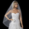 Single Layer Bridal Wedding Veil with Crystals & Silver Vine Embroidery 201