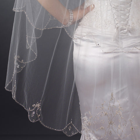 Single Layer Fingertip Bridal Wedding Veil (V 2012)