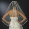 Single Layer Fingertip Bridal Wedding Veil w/ Rhinestone & Crystal Beaded Edge Bridal Wedding Veil 2078