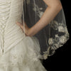 Single Layer Fingertip Length Silver Floral Embroidered Edge with Pearls & Bugle Beads Bridal Wedding Veil 2283 1F