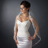 Single Layer Fingertip Length Floral Embroidered Edge with Bugle Beads & Sequins Bridal Wedding Veil 2322 1F