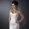 Single Layer Fingertip Length Cut Edge with Pearls, Bugle Beads & Sequins Bridal Wedding Veil 2525 1F