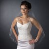Single Layer Fingertip Length Cut Edge with Floral Vine Embroidery, Bugle Beads & Sequins Bridal Wedding Veil 2537 1F