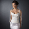 Single Layer Fingertip Length Cut Edge with Floral Embroidery, Pearls, Bugle Beads & Sequins Bridal Wedding Veil 2543 1F