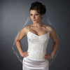 Single Layer Fingertip Length Cut Floral Swirl Embroidered Edge with Sequins Bridal Wedding Veil 2563 1F