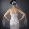 Single Layer Fingertip Length Flower Embroidery with Bugle Beads & Sequins Bridal Wedding Veil 2570 1F