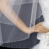 Bridal Wedding Veil 2824 White - Fingertip Swarovski Crystal & Rhinestone Edge (30" x 36"long)