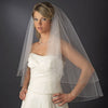 Bridal Wedding Veil 2824 White - Fingertip Swarovski Crystal & Rhinestone Edge (30" x 36"long)