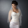 Double Tier Fingertip Length Bridal Wedding Veil with Swarovski Crystal Edge Accent 294