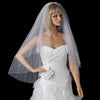 Double Tier Fingertip Length Bridal Wedding Veil with Swarovski Crystal Edge Accent 294