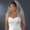Single Layer Elbow Length Scalloped Edge with Silver Stitching & Sequins Bridal Wedding Veil 3156 1E