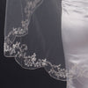 Bridal Wedding Veil (42" long x 72" wide) Couture w/ elegant embroidery Bridal Wedding Veil 3286