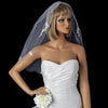 Double Layer Elbow Length Bridal Wedding Veil in Ivory with Flower Embroidery & Pearls