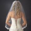 Intricate Single Layer Bridal Wedding Veil with Flower Embroidery Edge 591