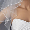 Exquisite Elbow Length Bridal Wedding Veil with Sequins & Bugle Beaded Edge in White or Ivory 643