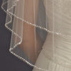 Exquisite Elbow Length Bridal Wedding Veil with Sequins & Bugle Beaded Edge in White or Ivory 643