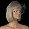 Fine Single Layer Birdcage Face Bridal Wedding Veil with Side Bridal Wedding Hair Comb in White or Ivory 1893