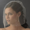 Single Tier Fine Birdcage Face Bridal Wedding Veil Scattered with Pearls 501