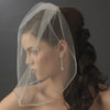Single Layer Fine Birdcage Face Bridal Wedding Veil with Glistening Rhinestone Edge 503