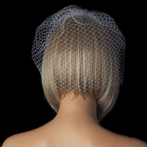 Bridal Wedding Couture Birdcage Bridal Wedding Veil Blusher with Simple Hair Comb in White or Ivory 700