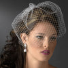 Bridal Wedding Couture Birdcage Bridal Wedding Veil Blusher with Simple Hair Comb in White or Ivory 700