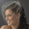 Single Layer Russian Birdcage Face Bridal Wedding Veil on Bridal Wedding Hair Comb with Scalloping Pearl Edge 701
