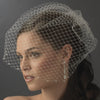 Single Layer Russian Birdcage Face Bridal Wedding Veil Attached To Bridal Wedding Hair Comb with Genuine Swarovski Rhinestone Edge 704