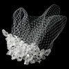 Floral Ivory Embroidered Headpiece with Russian Birdcage Bridal Wedding Veil 9717