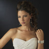 Silver Clear & White Pearl Bridal Wedding Earrings 25234