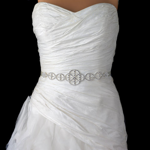 Silver Clear Rhinestone Bridal Wedding Belt 0116