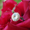 AB Iridescent Pave Button Crystal Bridal Wedding Bouquet Jewelry