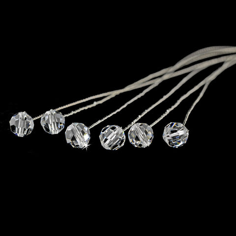 Bridal Wedding Bouquet Jewelry 301 Silver Clear AB Crystals