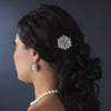 Elegant Vintage Pave Crystal Bridal Wedding Hair Pin for Bridal Wedding Hair or Gown Bridal Wedding Brooch 25 Antique Silver with Rhinestones