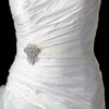 * Antique Silver Rhinestone Bridal Wedding Brooch 115