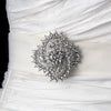 Antique Silver Rhinestone Bridal Wedding Brooch 116