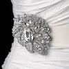 Antique Silver Clear Rhinestone Bridal Wedding Brooch 129