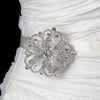 Silver Clear Rhinestone Bridal Wedding Brooch 138