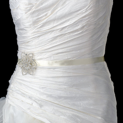 Silver Clear Rhinestone Bridal Wedding Brooch 140