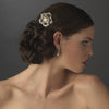 * Elegant Vintage Crystal Bridal Wedding Hair Pin for Bridal Wedding Hair or Gown Bridal Wedding Brooch 29 Antique Silver Ivory