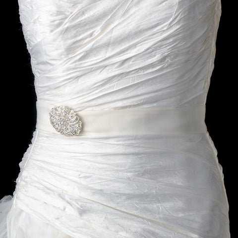 Vintage Oval Rhinestone Bridal Wedding Brooch 3172