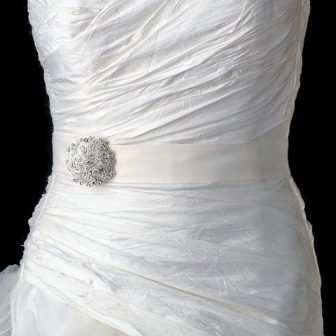 Antique Clear Rhinestone Vintage Style Bridal Wedding Brooch 3181