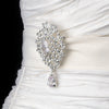 Silver Swarovski Crystal Elements Dangle Bridal Wedding Brooch 3438