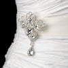 * Silver Clear Bridal Wedding Brooch 44