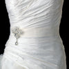 * Silver Clear Bridal Wedding Brooch 44