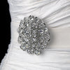 * Bridal Wedding Brooch 53 Antique Silver and Rhinestone Flower