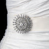 Sparkling Antique Silver Clear Bridal Wedding Brooch 61
